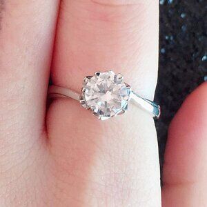 💎Dainty Gemstone CZ Elegant Silver Engagement Rings for Women, INDN8104